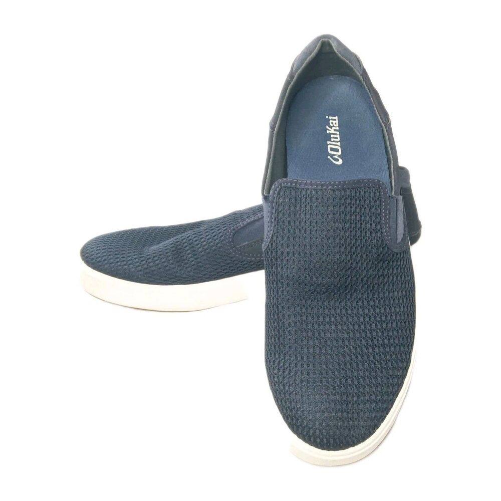 OLUKAI Lae‘ahi Breathable Slip-On Shoes Men's Size 12 Deep Blue Retail $120 - Picture 4 of 8